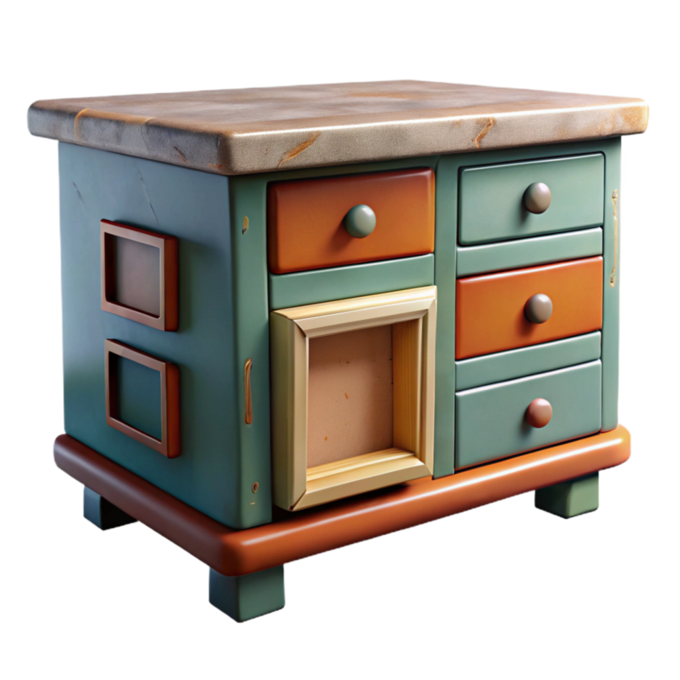 impressive rustic Repurposed Drawer Kitchen Island Cutout png