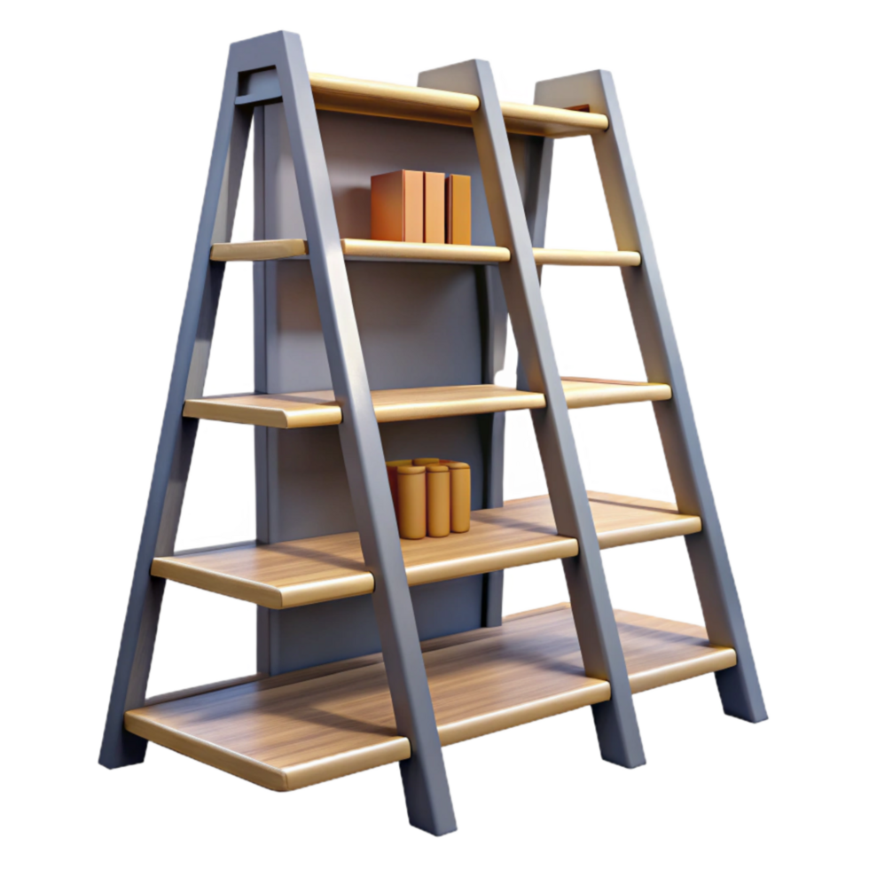 impressive vintage Repurposed Ladder Bookshelf Transparent premium png