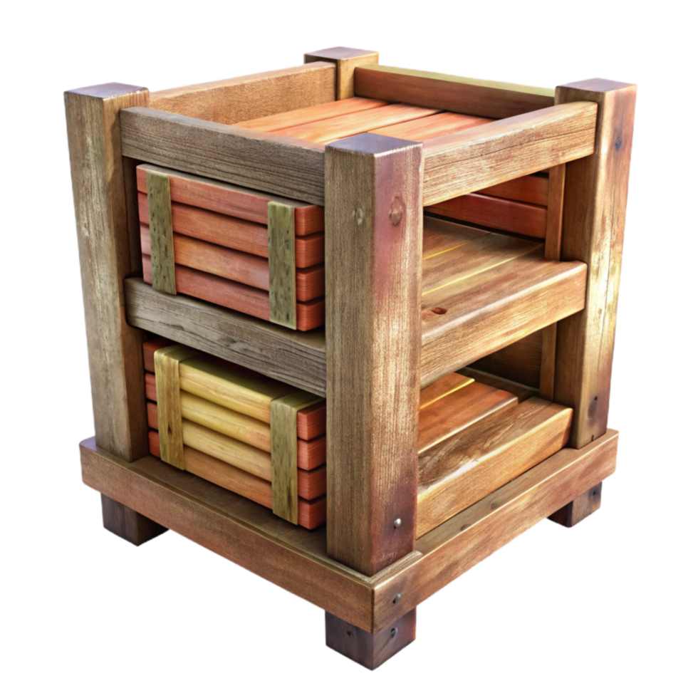extraordinary creative Repurposed Wood Crate Bookshelf Side Angle Cutout high quality png