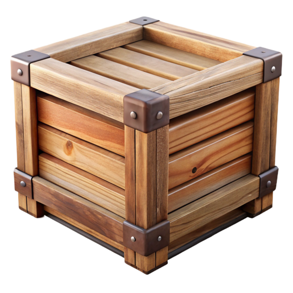 stunning artistic Repurposed Wooden Crate Side Table Isolated Element original png
