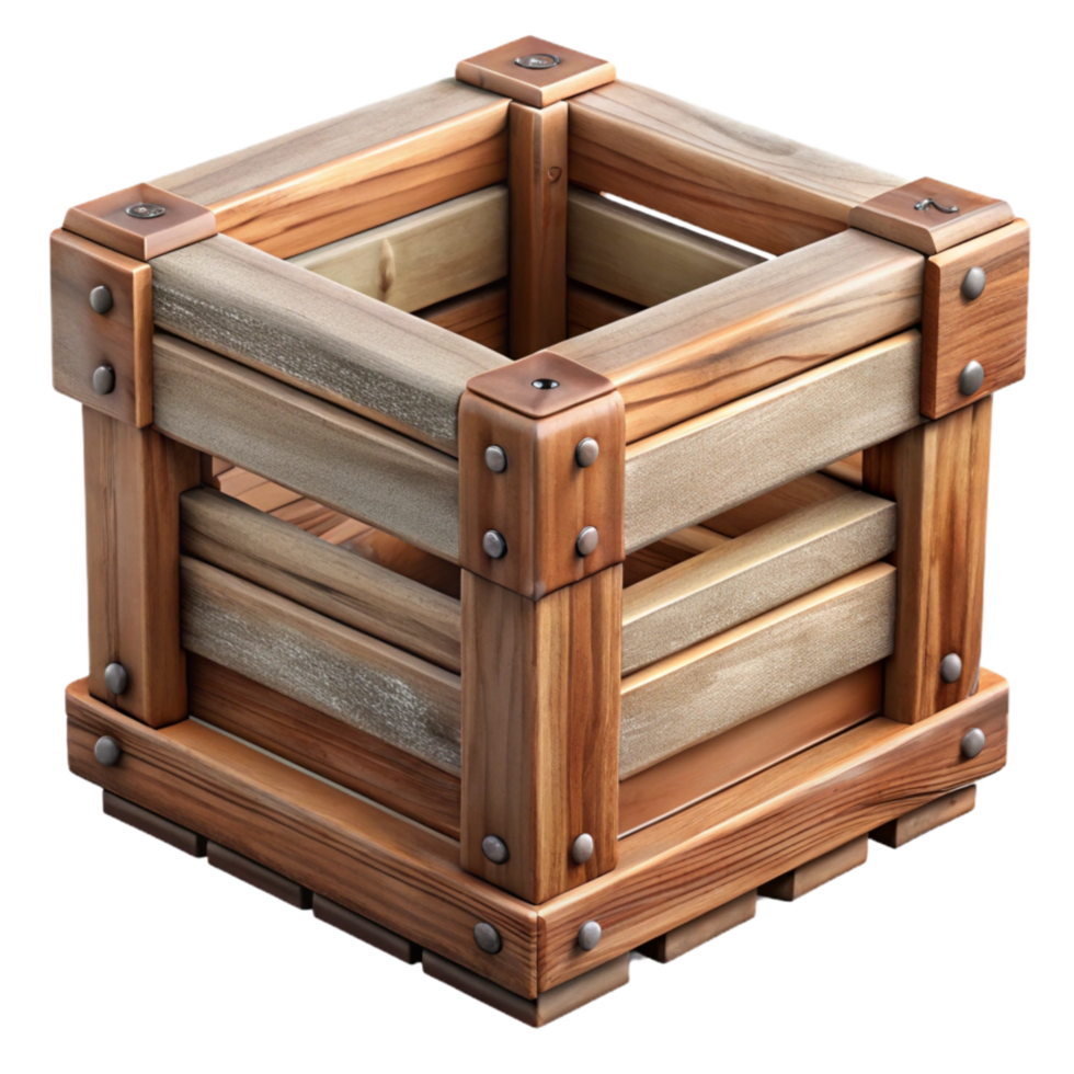 serene abstract Repurposed Wooden Crates Storage Unit Isolated Element premium png