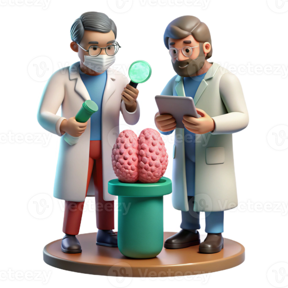 stunning classic Researchers Examining Specimens Isolated original png