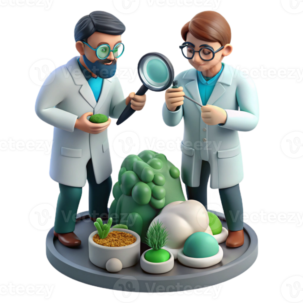 dramatic abstract Researchers Examining Specimens Isolated exclusive png