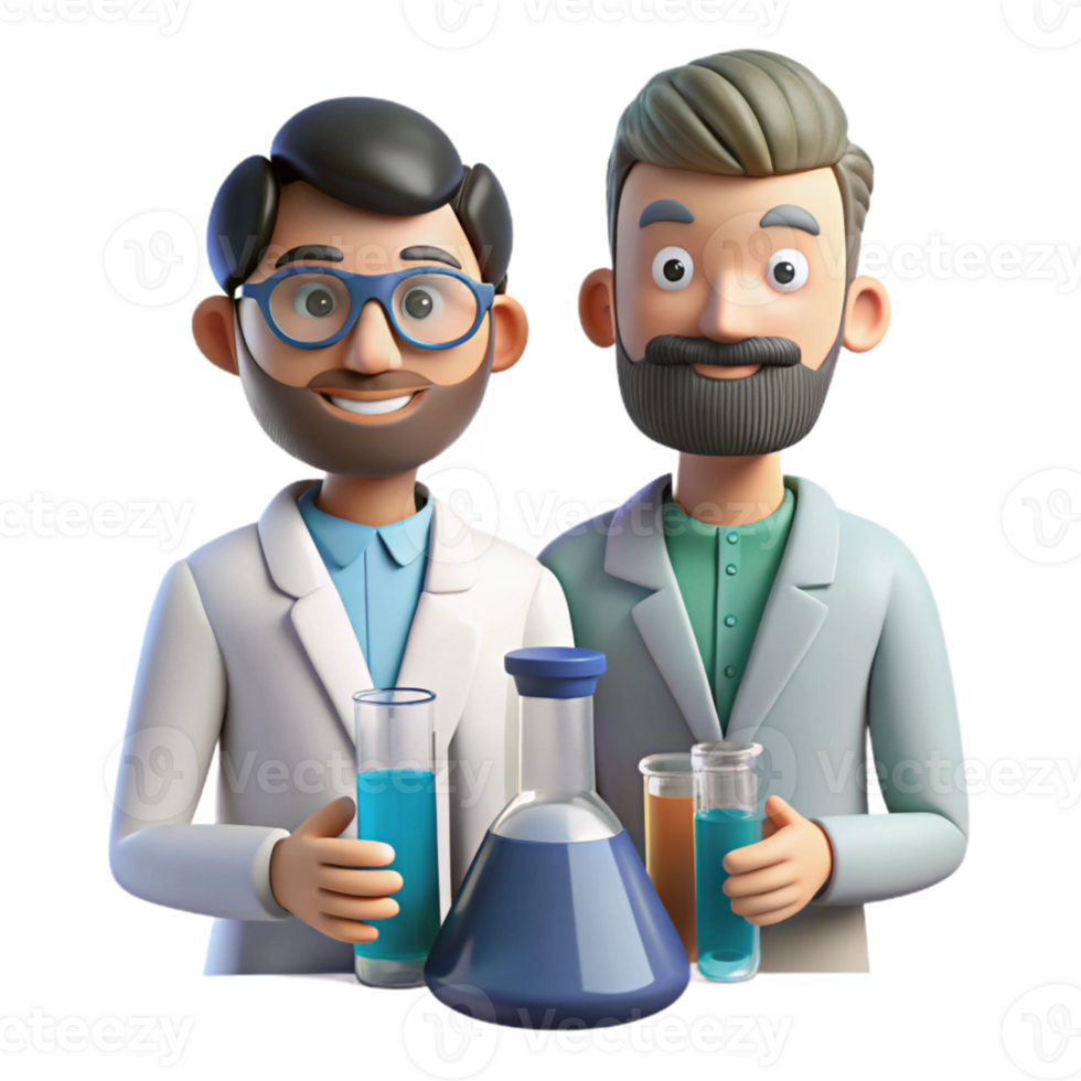 extraordinary abstract Researchers with Lab Equipment Cutout detailed png