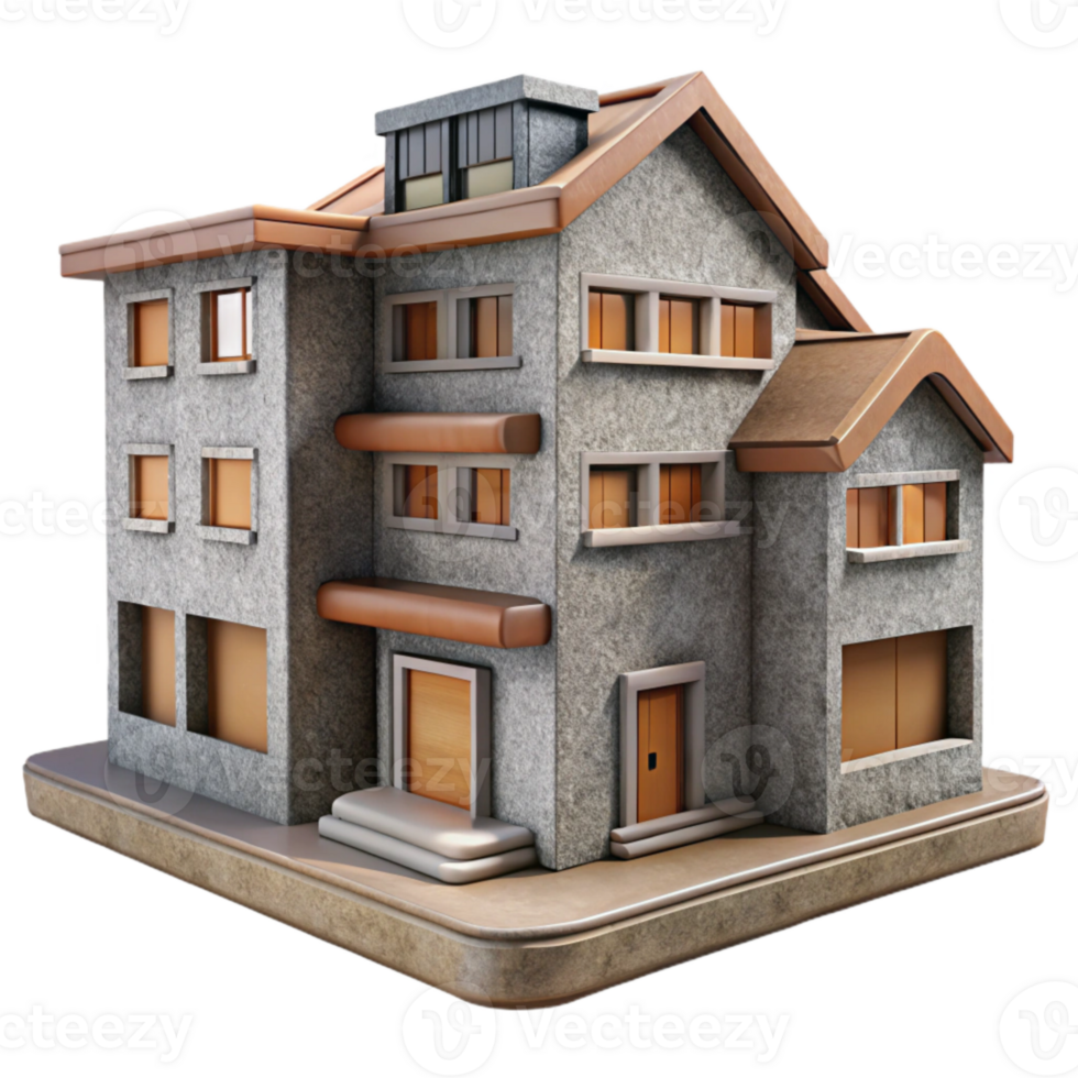 dramatic abstract Residential Building Complex Front View Cutout professional png