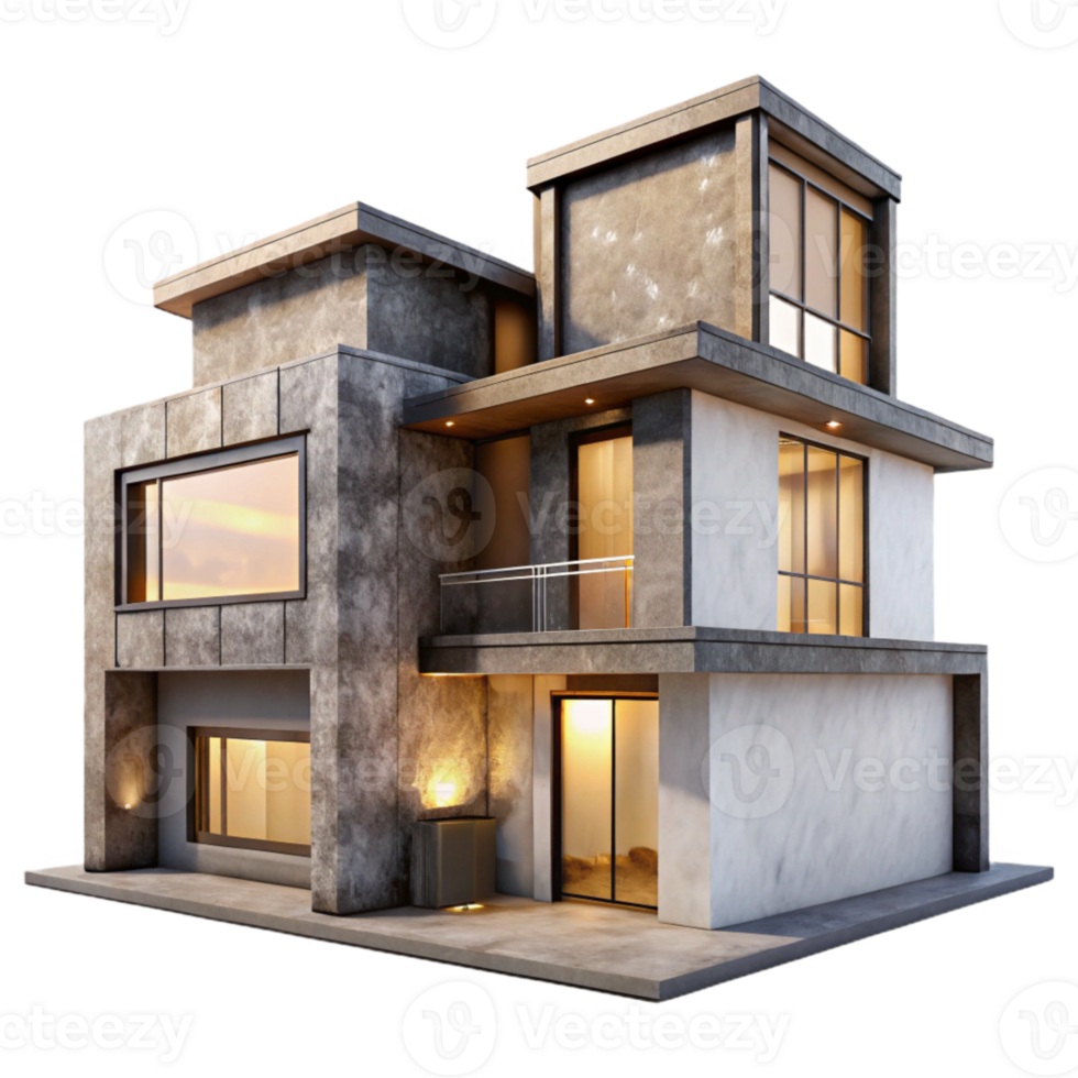 elegant abstract Residential Building Design Modern Style Transparent png
