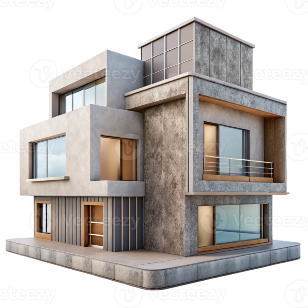 serene artistic Residential Building Design Modern Style Transparent png