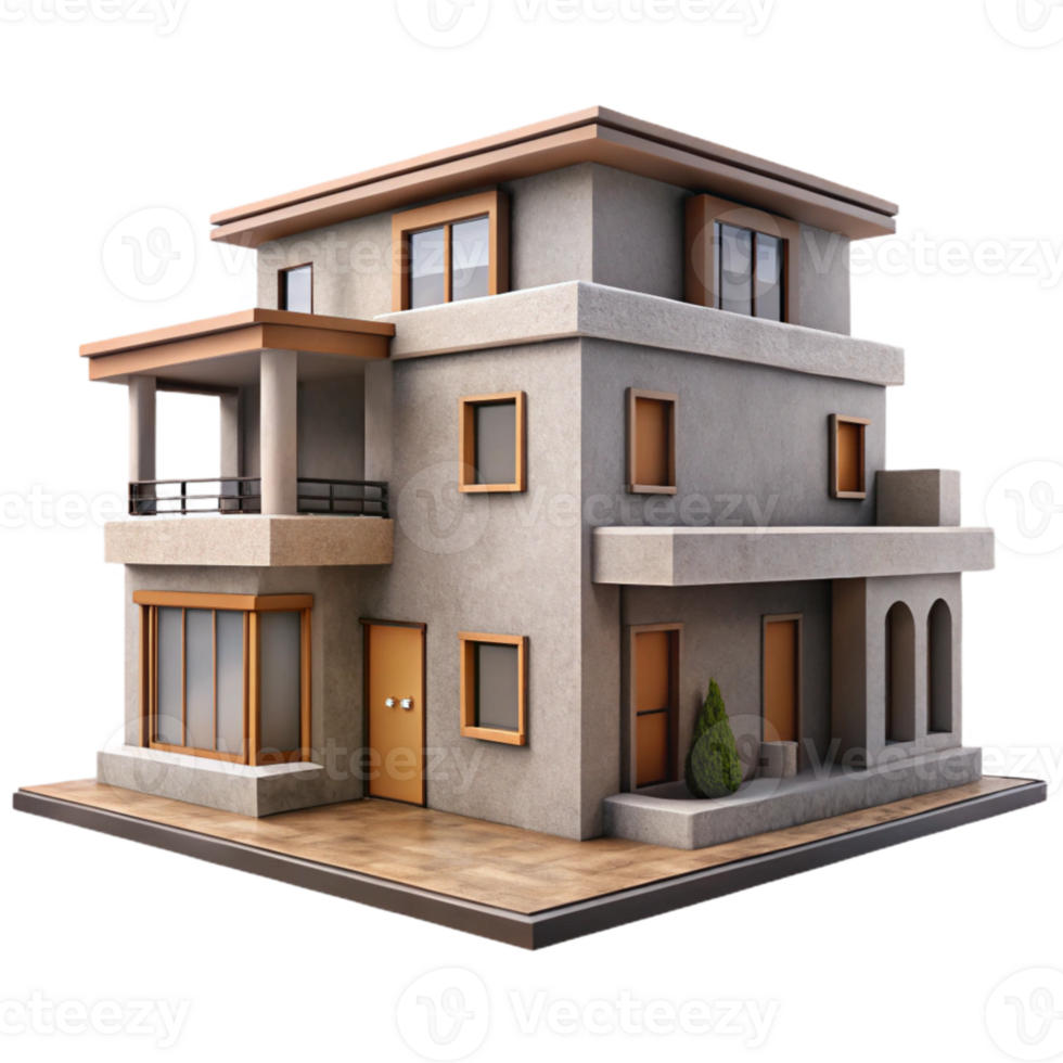 vibrant minimalist Residential Complex Exterior Front View Cutout genuine png