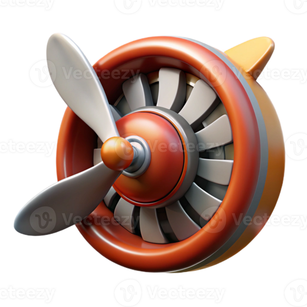 stunning minimalist Retro Airplane Propeller Spinning Transparent Background premium png