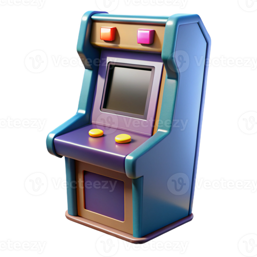 wonderful vintage Retro Arcade Cabinet with Game Screen Isolated high resolution png
