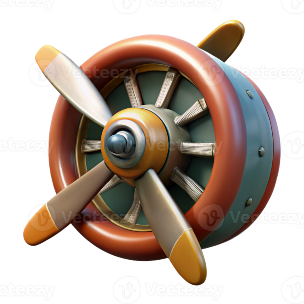 dramatic artistic Retro Airplane Propeller Spinning Transparent Background premium png