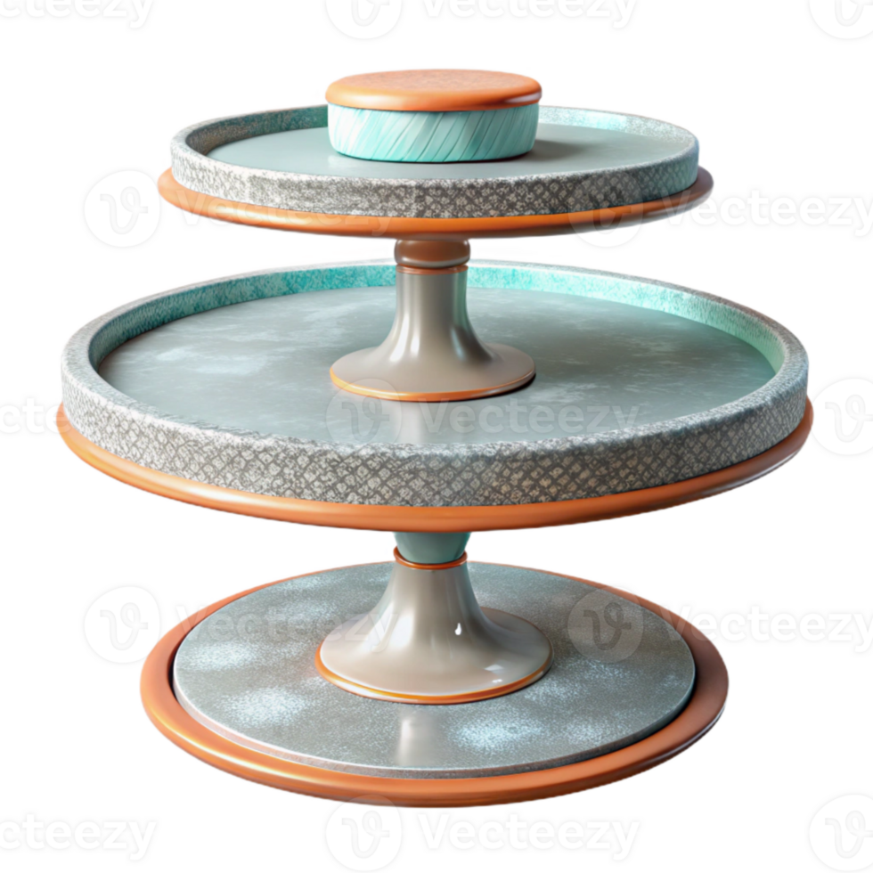 extraordinary rustic Retro Cake Stand Tiered Design Transparent Background authentic png