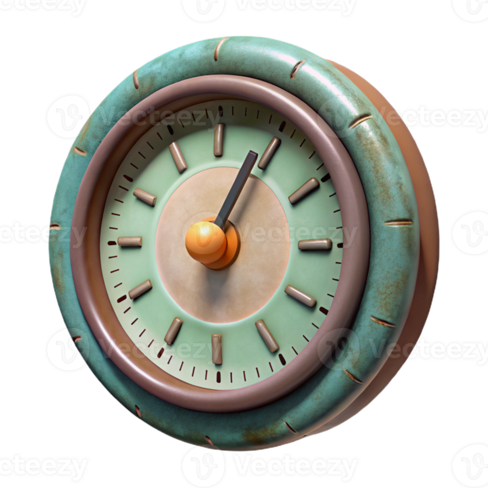 magnificent abstract Retro Clock Face Front View Cutout Transparent Background professional png