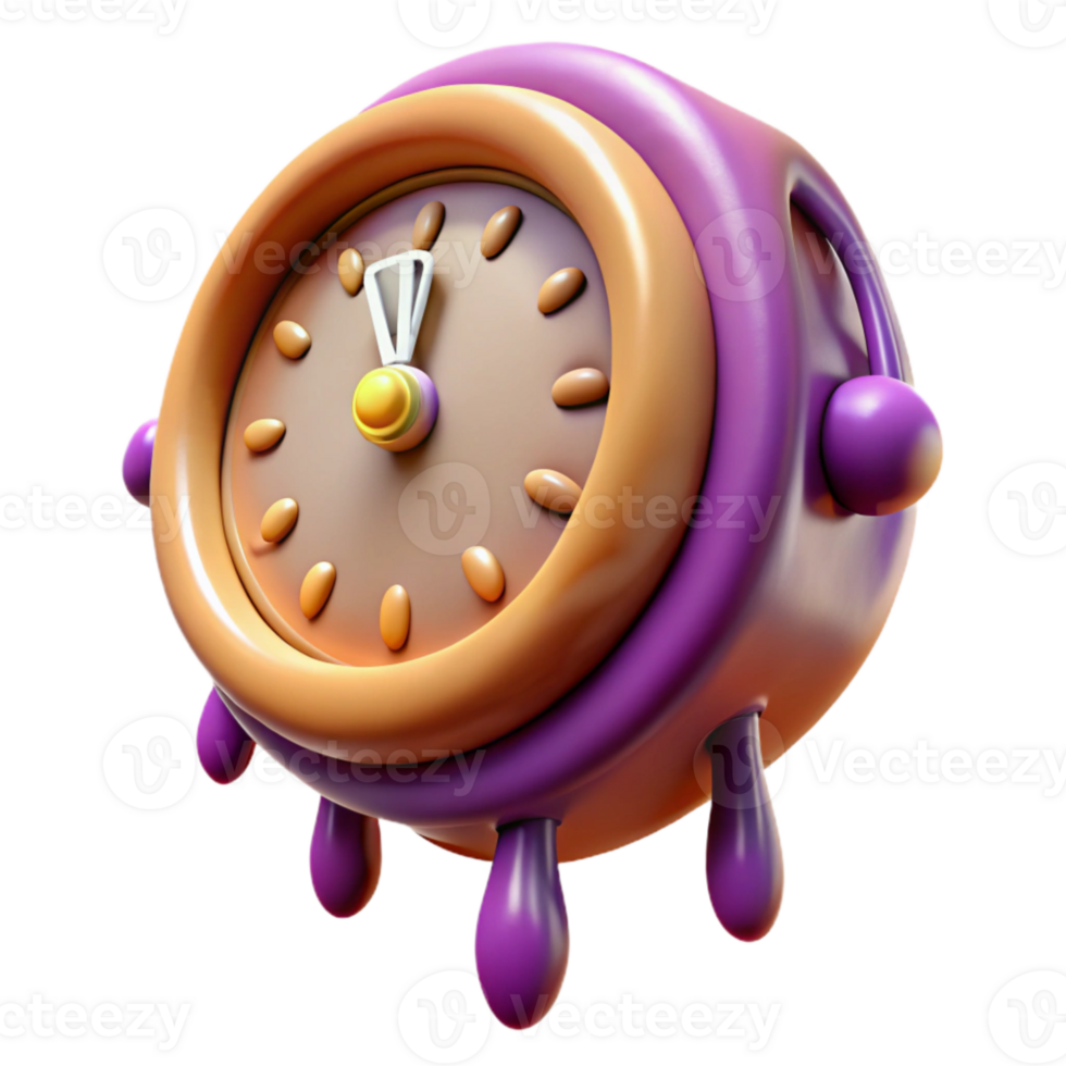 extraordinary rustic Retro Clock Melting Surreal Effect Isolated exclusive png