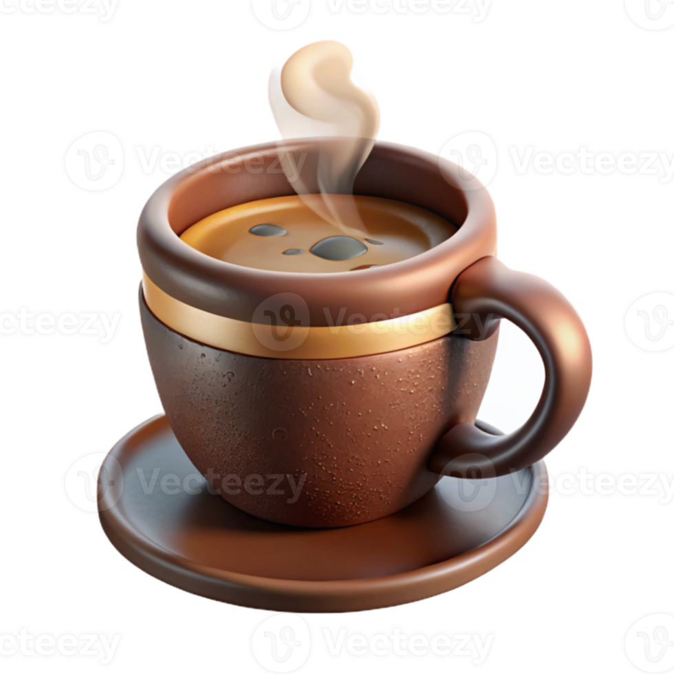 impressive classic Retro Coffee Cup with Steam Isolated Background high quality png