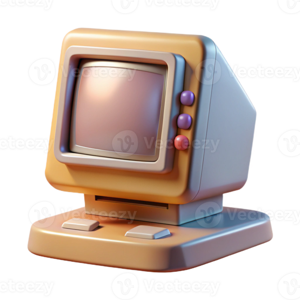 stunning abstract Retro Computer with Monitor Transparent Cutout exclusive png