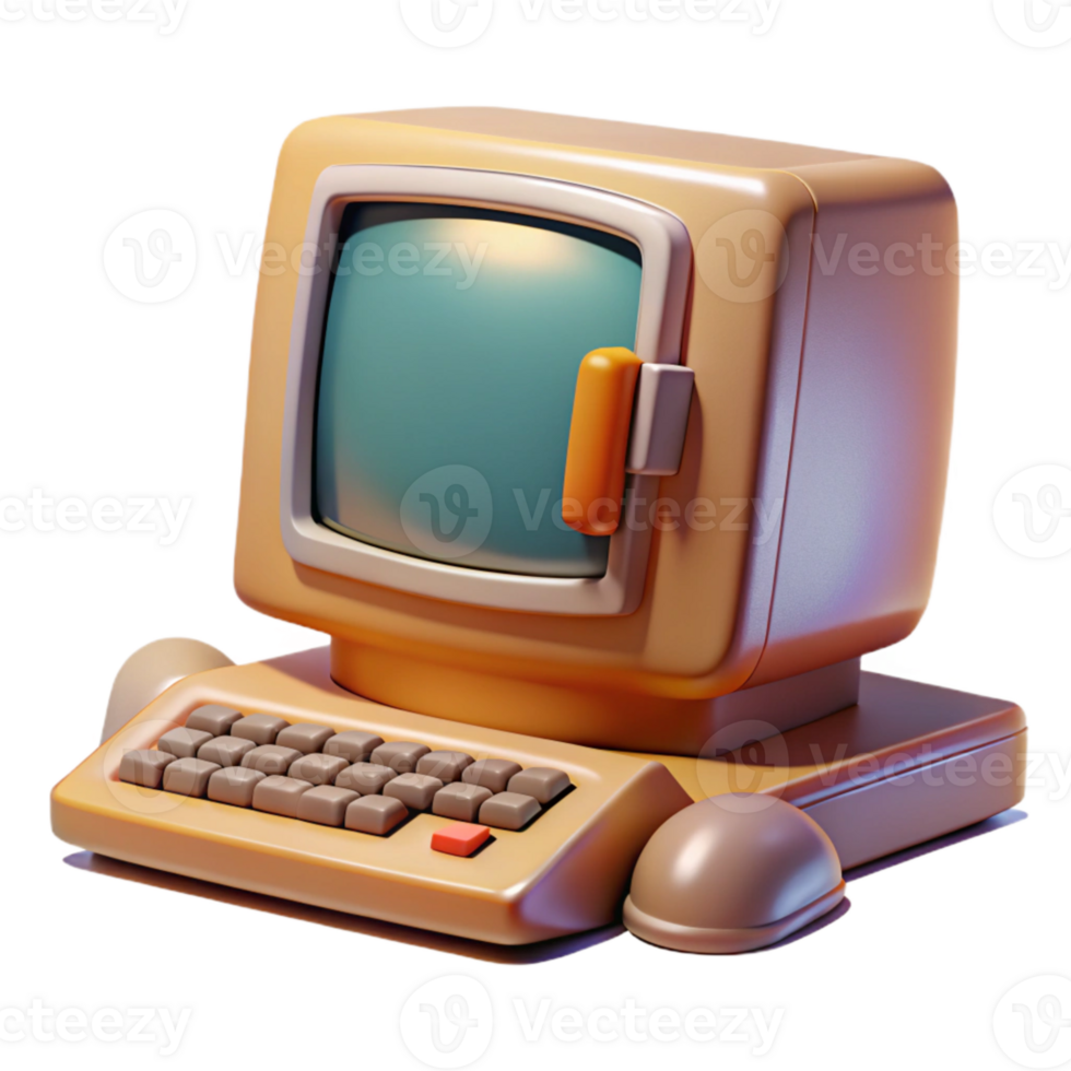 magnificent minimalist Retro Computer with Mouse Transparent authentic png