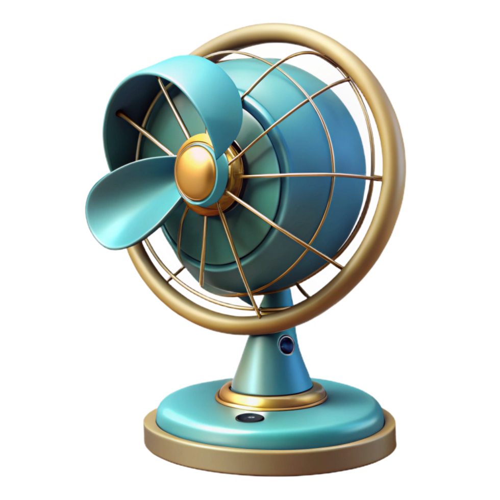 serene abstract Retro Desk Fan Isolated with Oscillating Head png