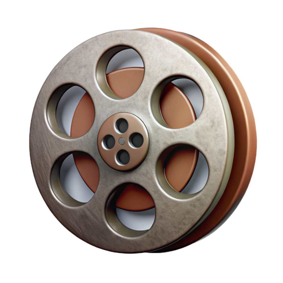 magnificent traditional Retro Film Reel Celluloid Visible Cutout detailed png