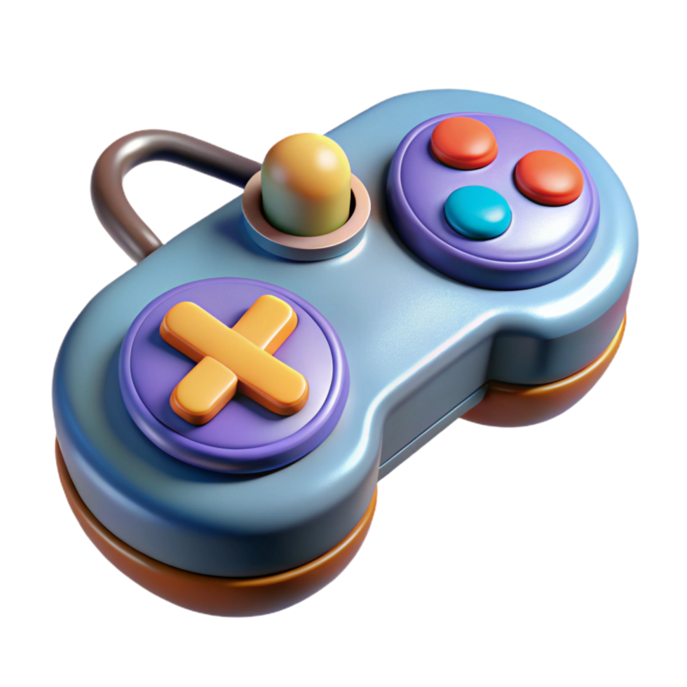 stunning modern Retro Game Controller Isolated with Red Buttons png