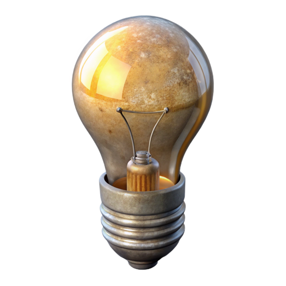 impressive rustic Retro Light Bulb Filament Visible Isolated authentic png