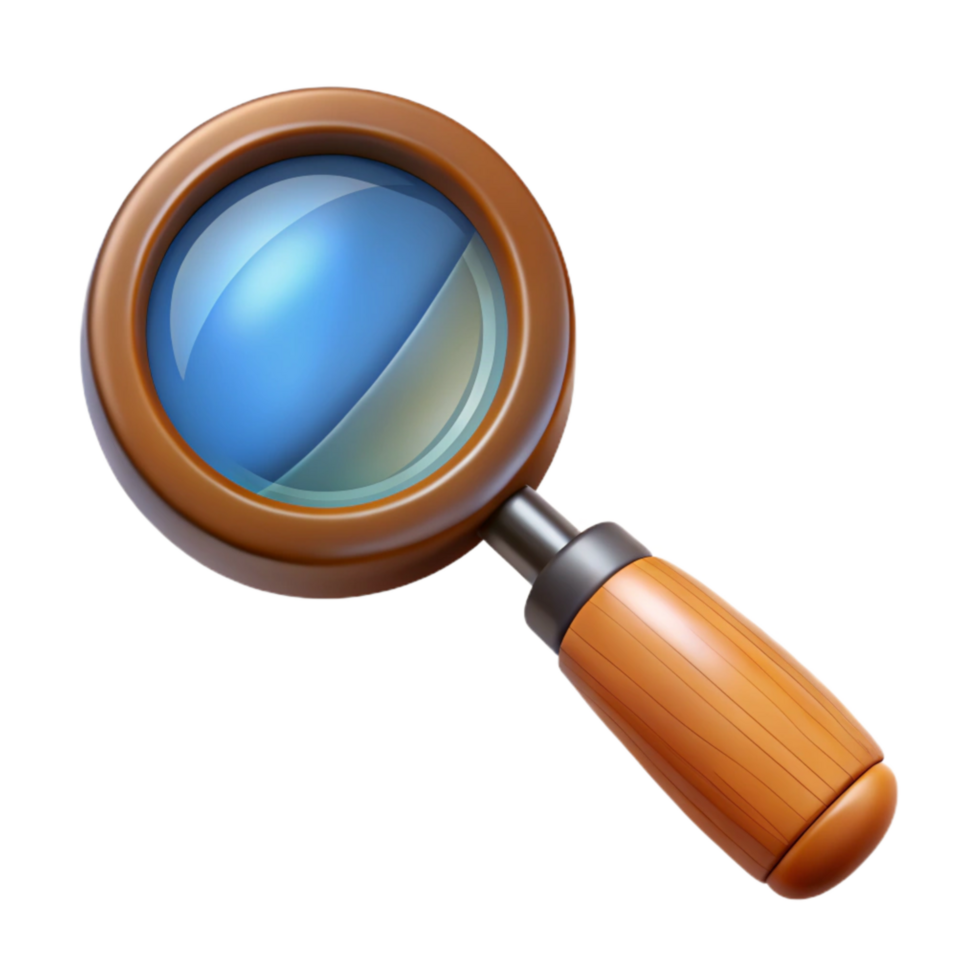 impressive abstract Retro Magnifying Glass Wooden Handle Cutout png