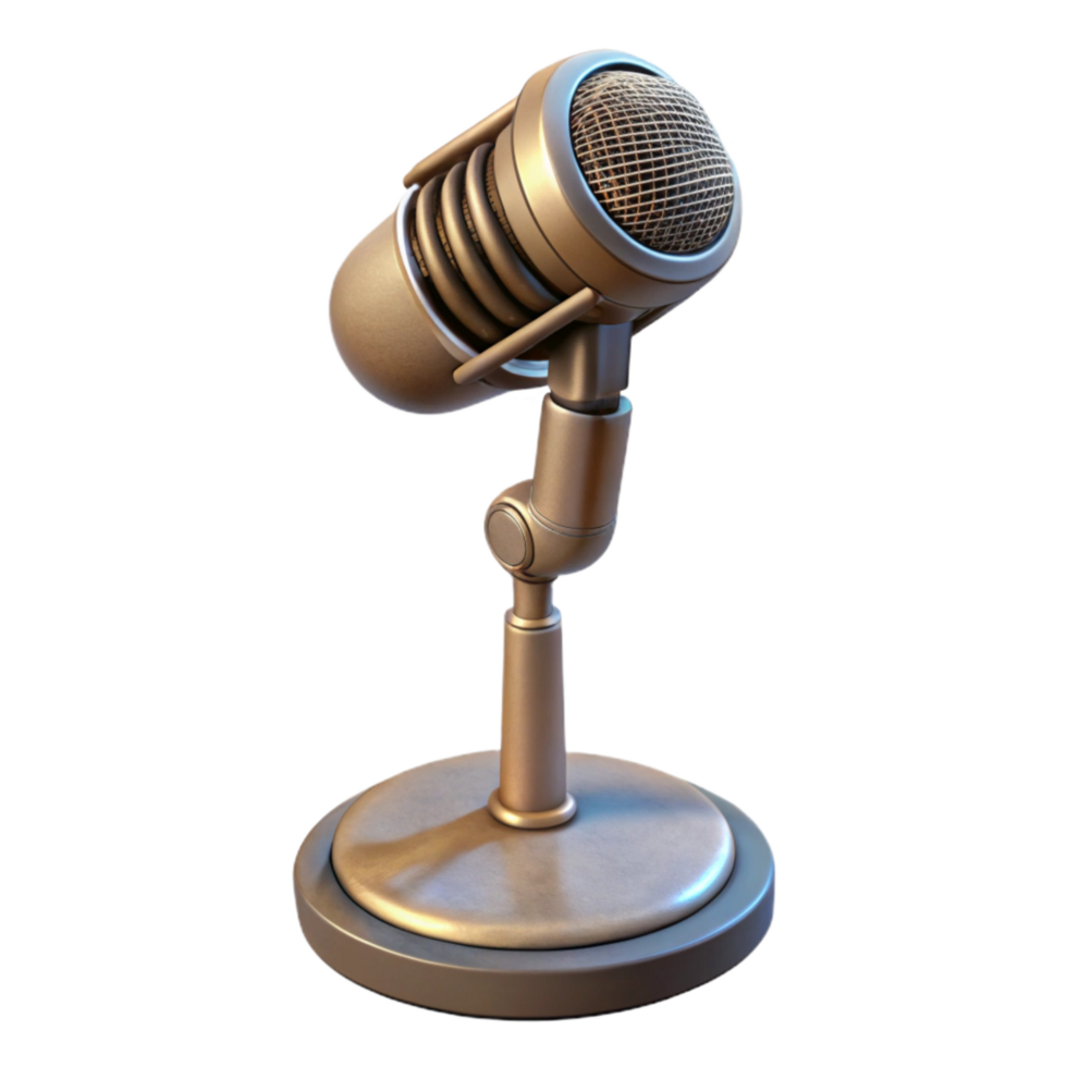 wonderful creative Retro Microphone Stand Transparent Background with Adjustable Height professional png