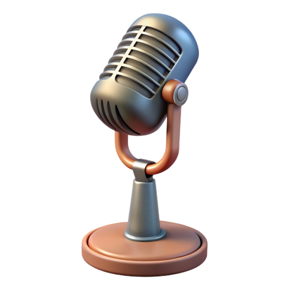 stunning traditional Retro Microphone Stand Transparent Background with Adjustable Height exclusive png