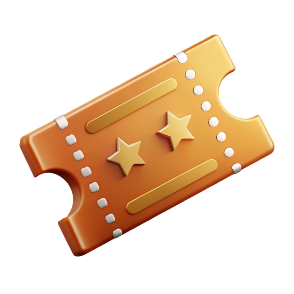 magnificent artistic Retro Movie Ticket Cutout with Perforated Edges high quality png