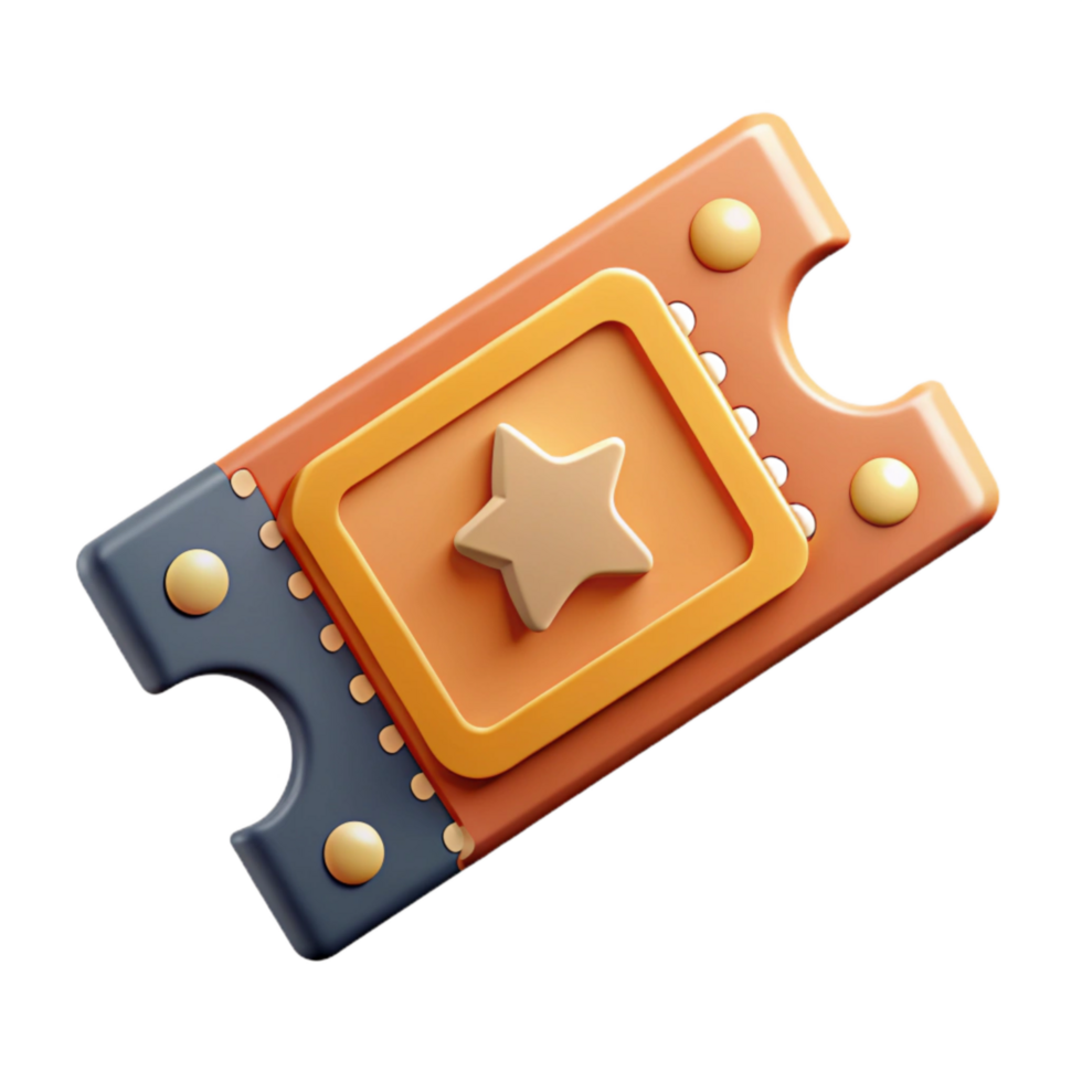 magnificent abstract Retro Movie Ticket Cutout with Perforated Edges original png