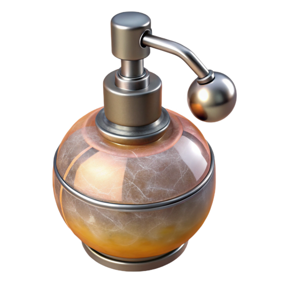 magnificent abstract Retro Perfume Bottle Atomizer Top Transparent Background detailed png
