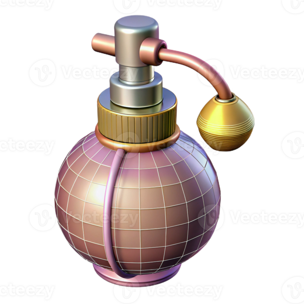 vibrant artistic Retro Perfume Bottle Atomizer Top Transparent Background genuine png