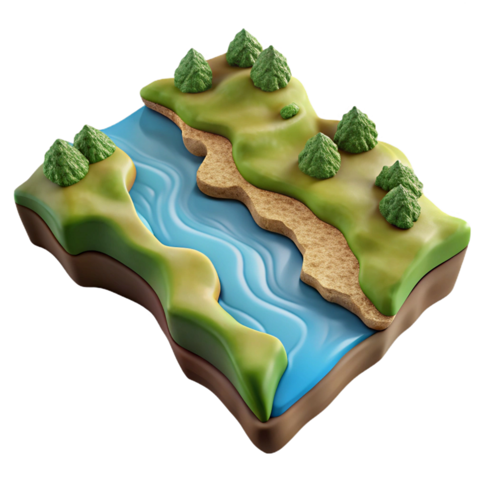 extraordinary modern River Delta Cutout Aerial Perspective high quality png