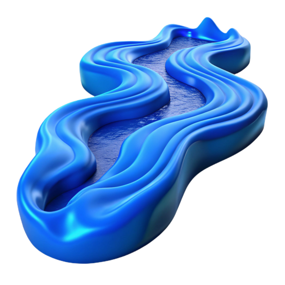 elegant minimalist River Flowing Blue Transparent Background premium png