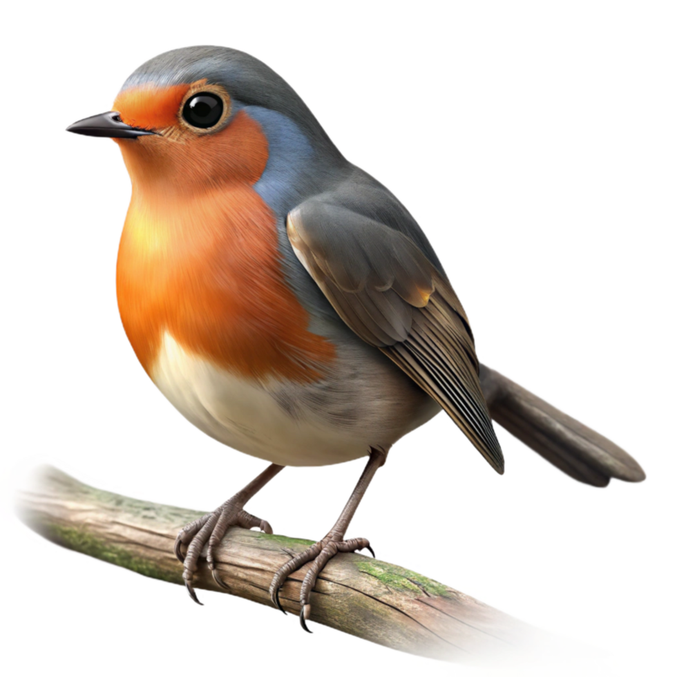 elegant creative Robin Perched on Branch Transparent Background Profile View genuine png