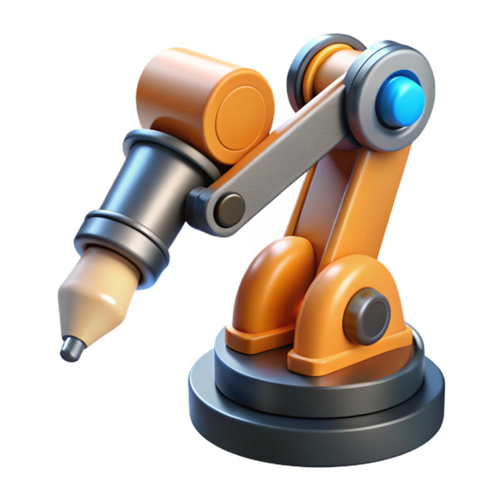 magnificent rustic Robot Arm Creating Digital Art with a Brush Transparent Background professional png