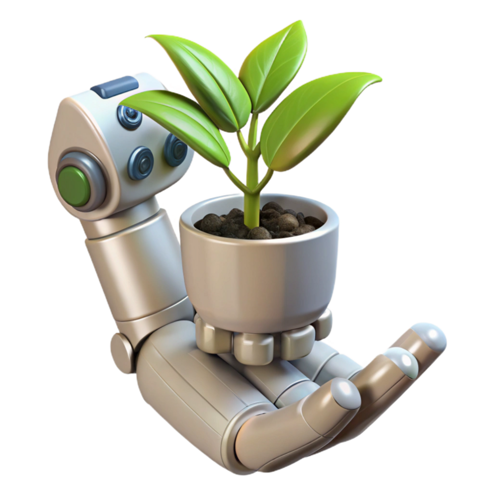extraordinary vintage Robot Hand Holding a Sphere Transparent Background high resolution png