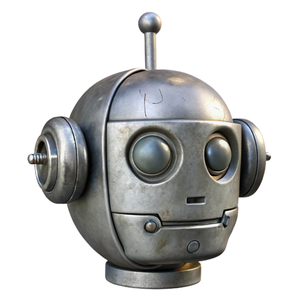 wonderful modern Robot Head with Antenna Isolated high quality png