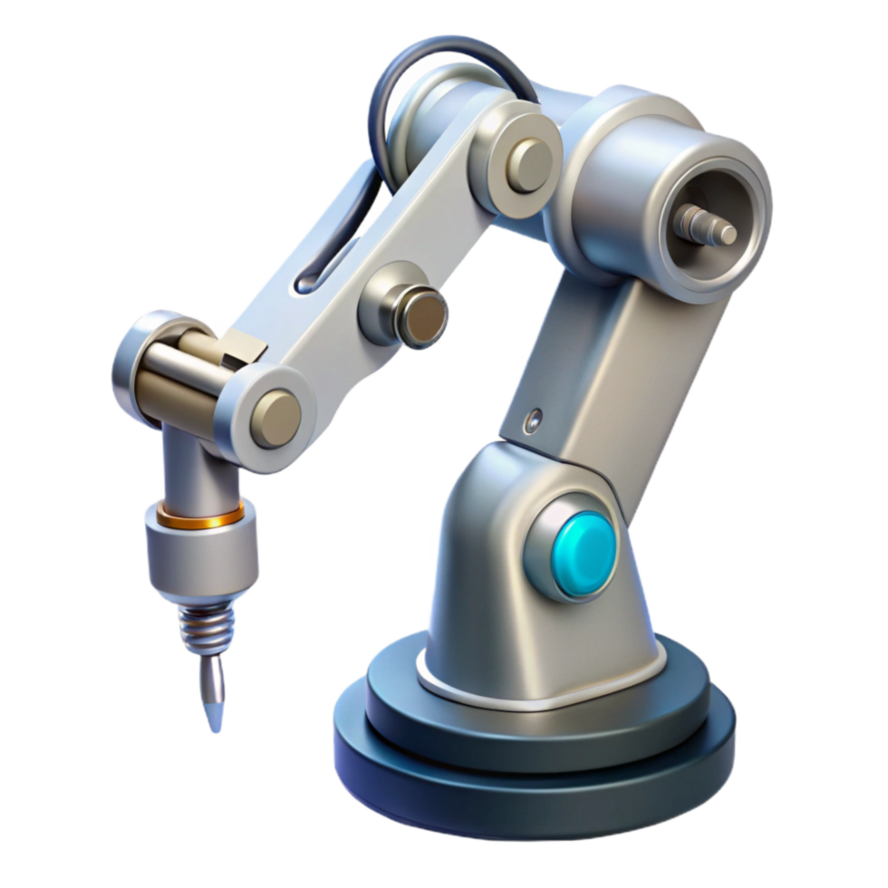 vibrant classic Robotic Arm Holding a Wrench Side View Isolated high resolution png
