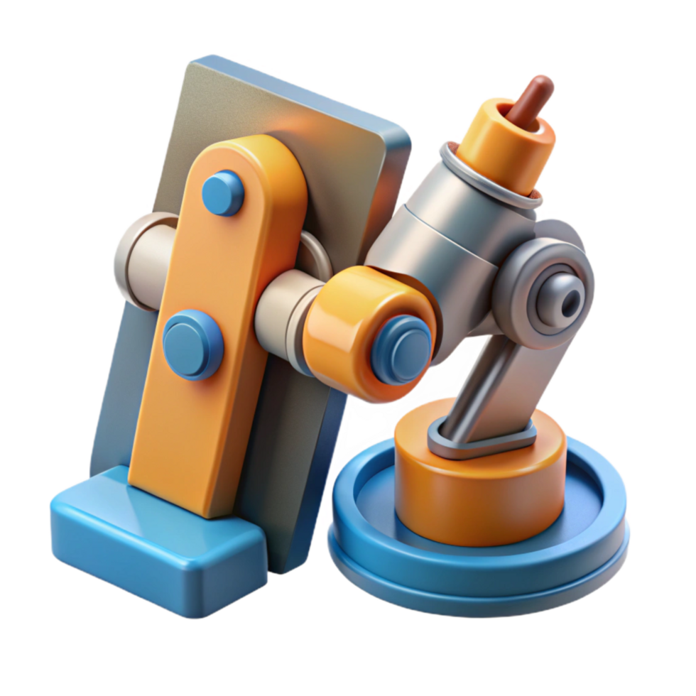 serene modern Robotic Arm Painting on Canvas Close Up Isolated Element genuine png