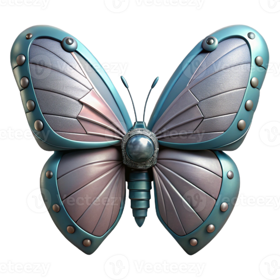 wonderful minimalist Robotic Butterfly Wings Closed Resting Position Isolated detailed png