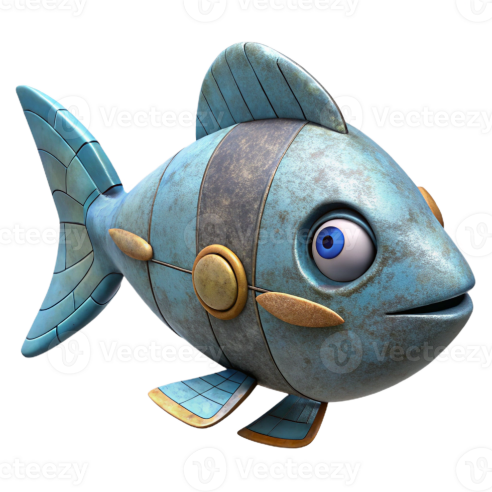 impressive modern Robotic Fish School Cutout detailed png