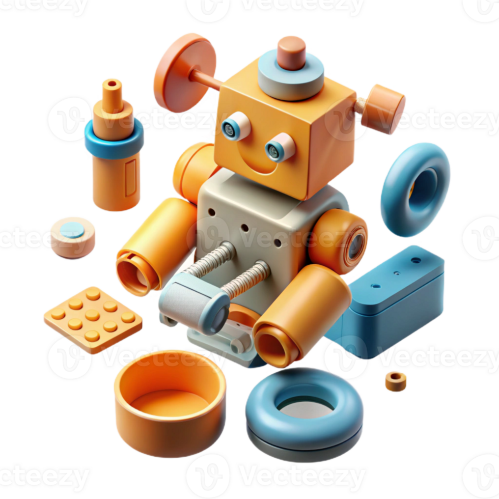 wonderful modern Robotics Kit Parts Exploded View Isolated original png