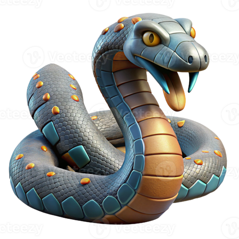 serene artistic Robotic Snake Slithering Cutout original png