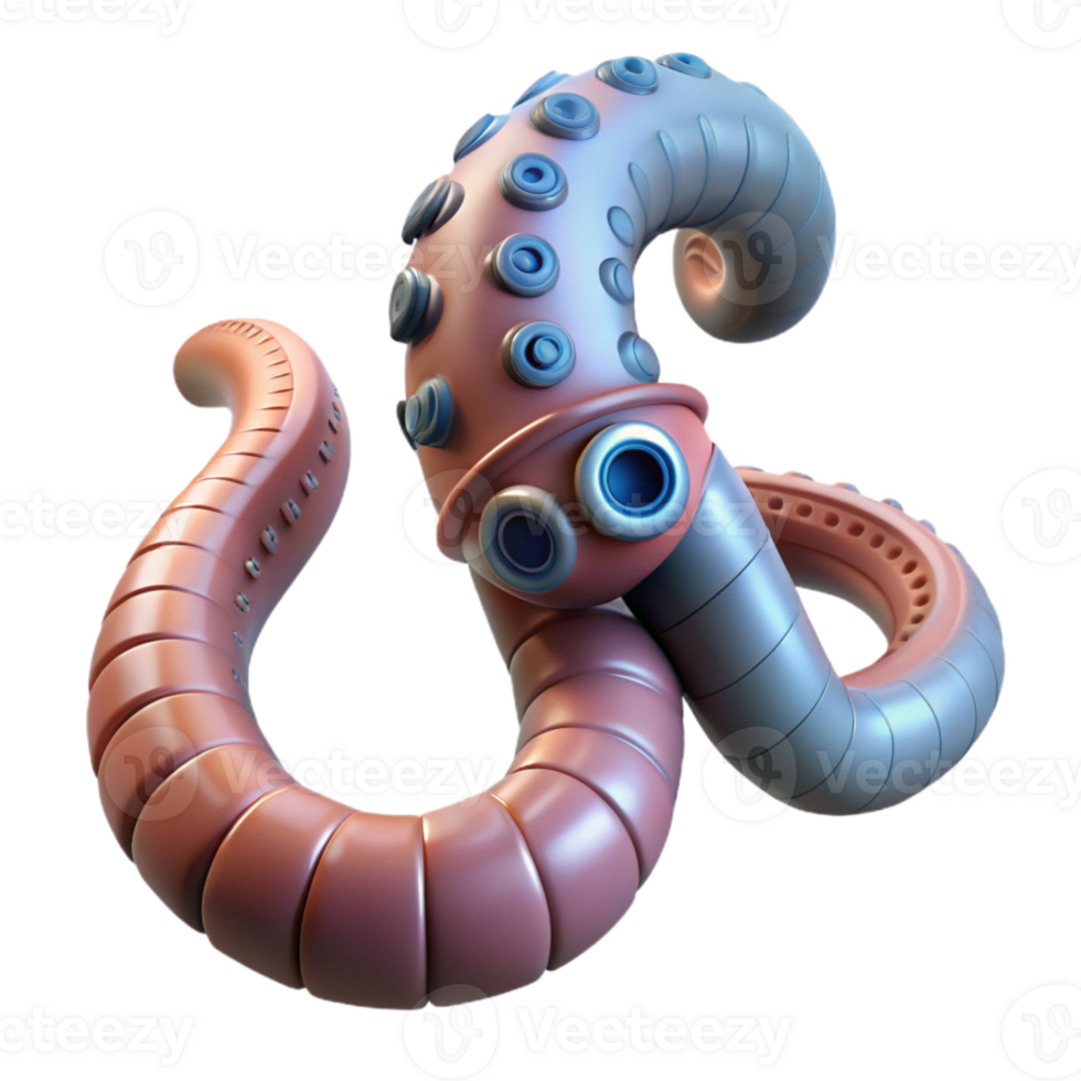 vibrant minimalist Robotic Tentacle Reaching Outward Transparent Background premium png