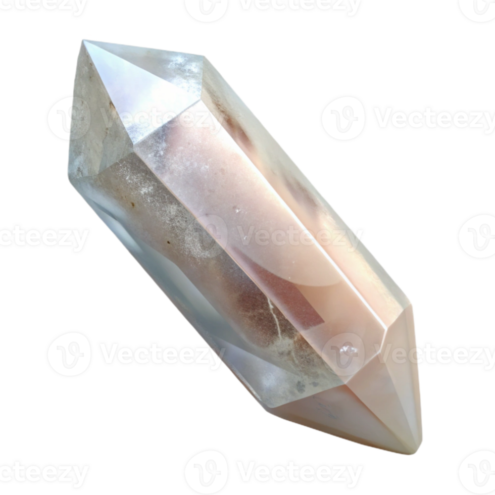 elegant abstract Rock Crystal Clear Quartz Point Transparent Background detailed png