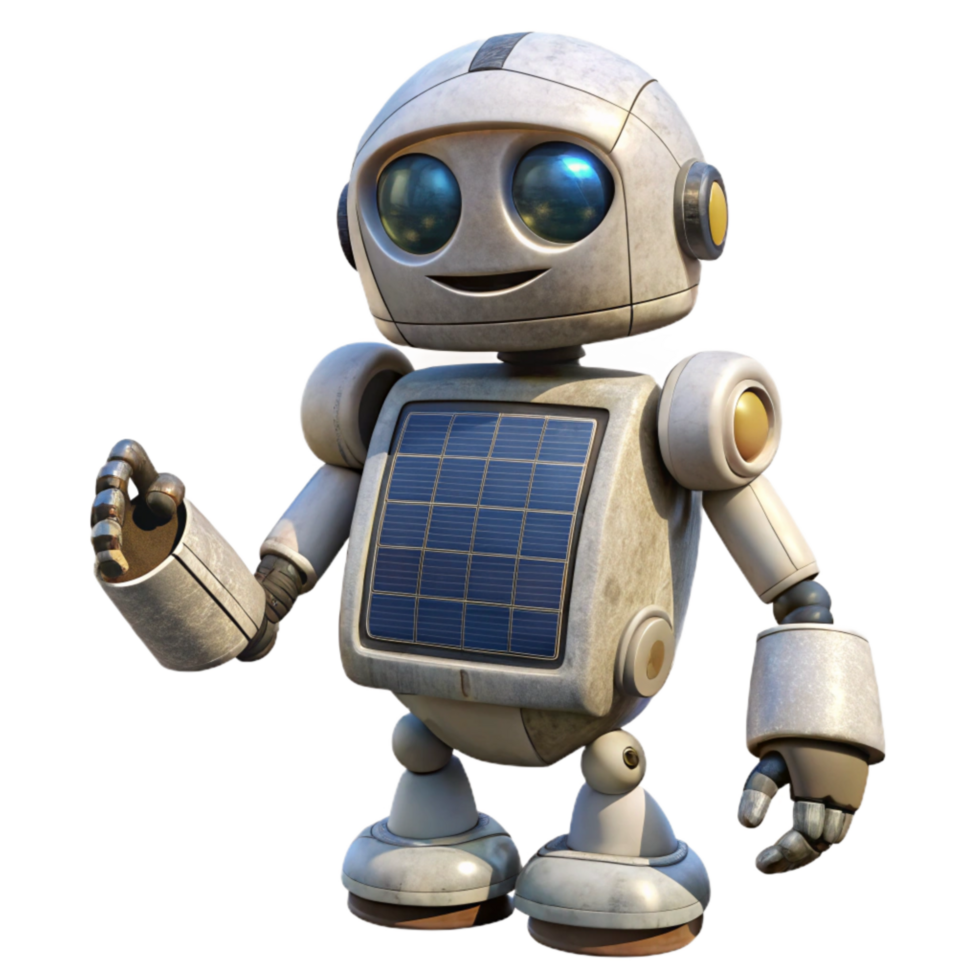 vibrant abstract Robot with Solar Panels Isolated high resolution png