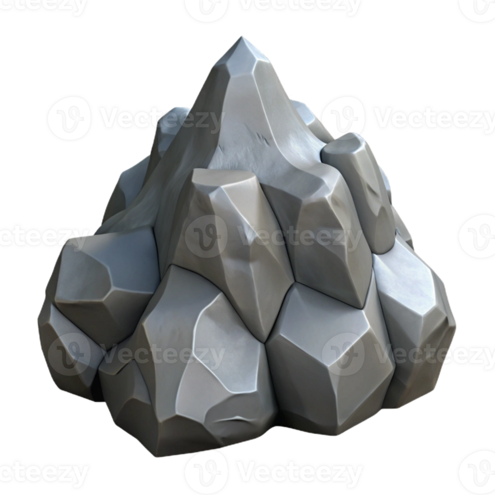 dramatic creative Rock Formation Jagged Gray Isolated on Transparent Background genuine png