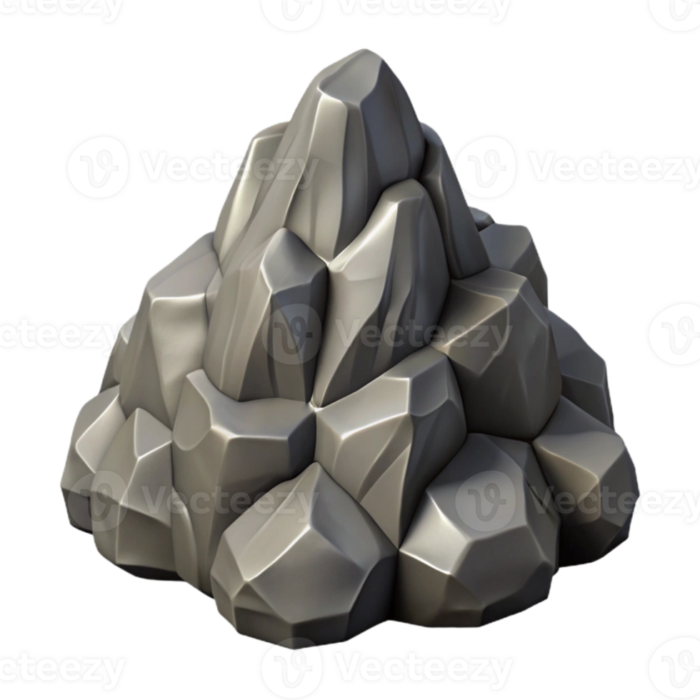 impressive creative Rock Formation Jagged Gray Isolated on Transparent Background genuine png