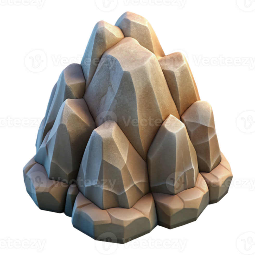 magnificent rustic Rock Formation Symmetrical Layers Natural Colors Isolated high quality png